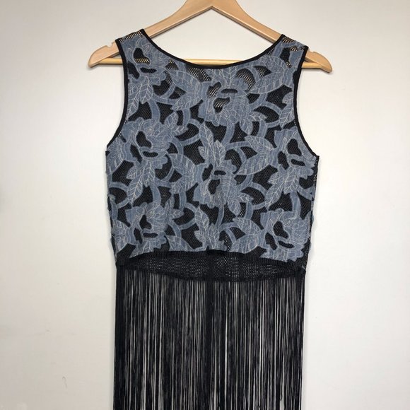 Floral stitch/mesh and tassel top, Paper Crane - Picture 2 of 5